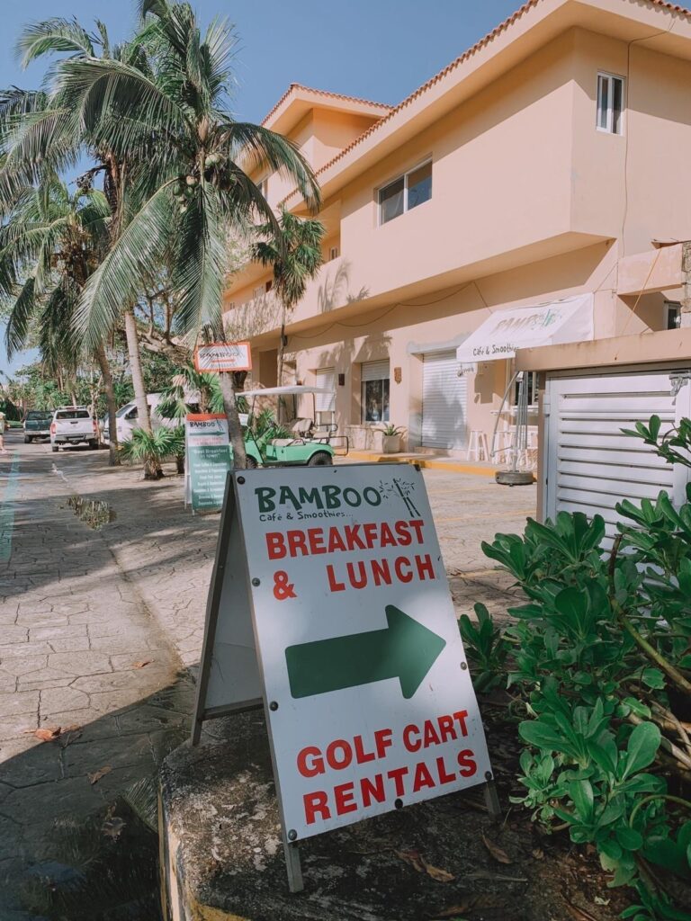 Exterior of Bamboo Cafe near Puerto Aventuras Marina