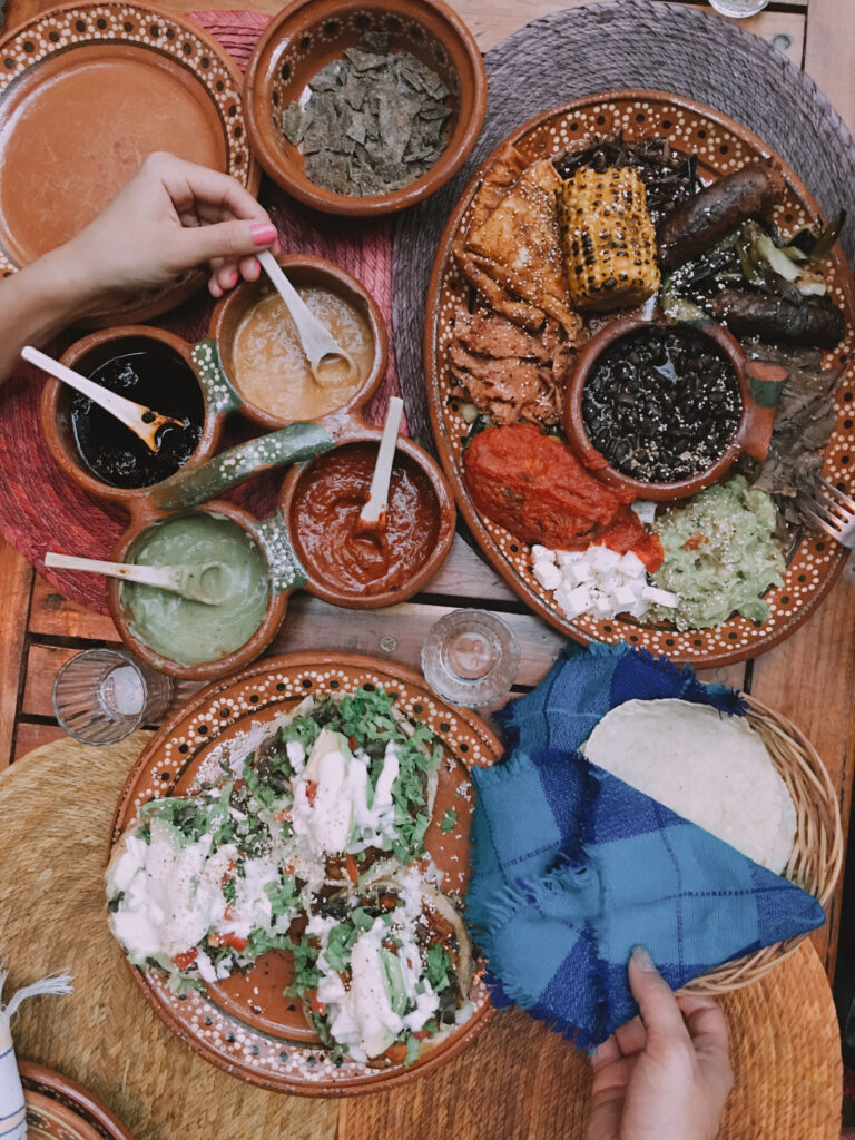 Traditional Mexican dishes served during the private Yucatán cenote tour