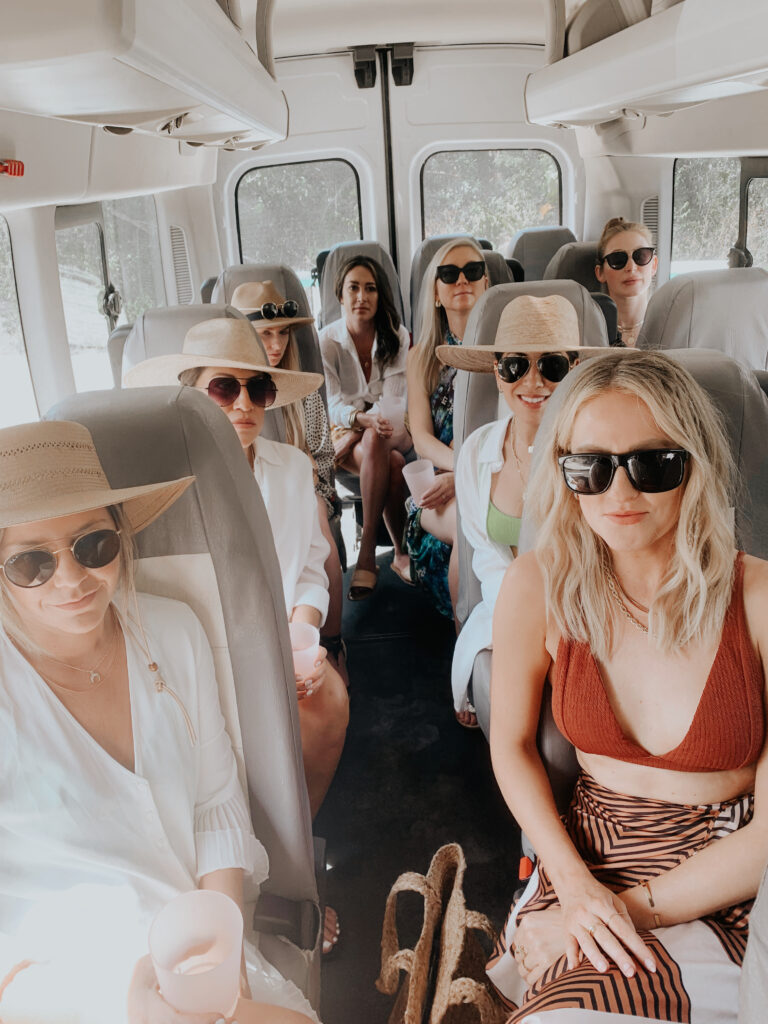 Group using private van transportation in Tulum