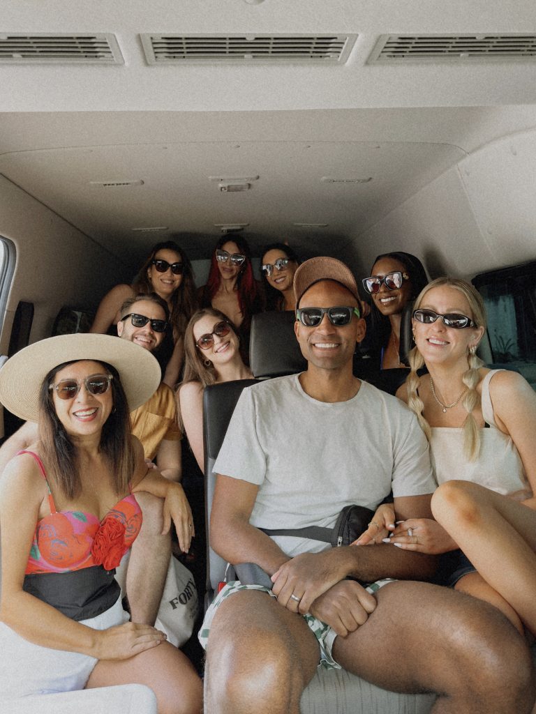 Group using private driver service with Go Tulum Travel