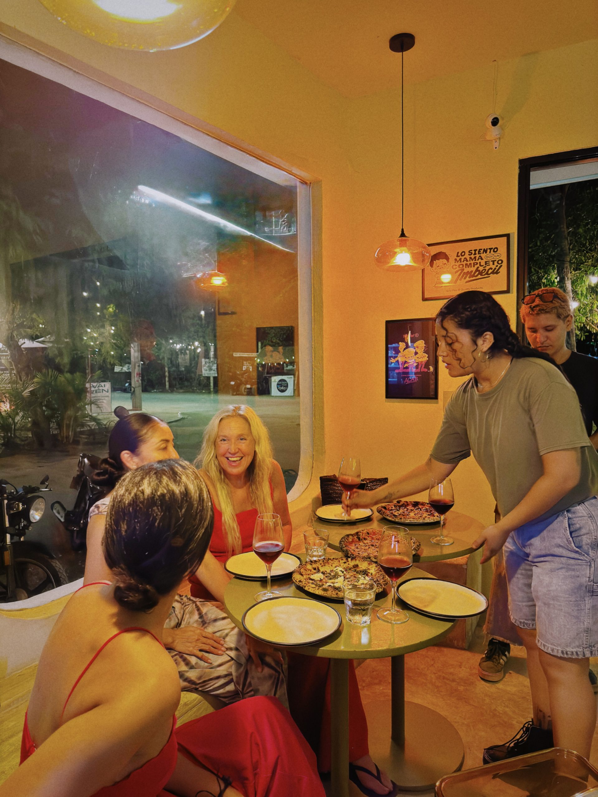 Fresh Neapolitan-style pizza prepared during a private Tulum experience